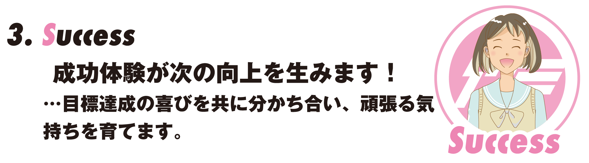 Success 成功体験が次の向上を生みます！